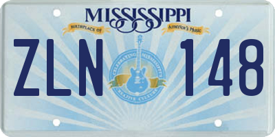 MS license plate ZLN148