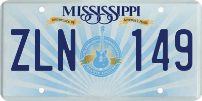 MS license plate ZLN149
