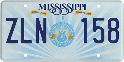 MS license plate ZLN158