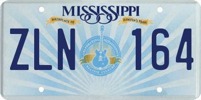 MS license plate ZLN164