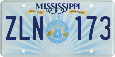 MS license plate ZLN173