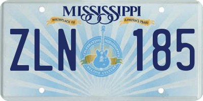 MS license plate ZLN185