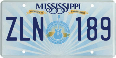 MS license plate ZLN189