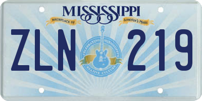 MS license plate ZLN219