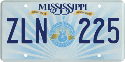 MS license plate ZLN225