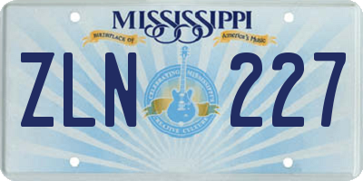 MS license plate ZLN227