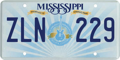 MS license plate ZLN229