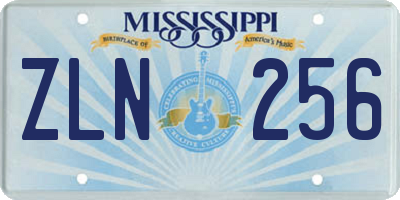 MS license plate ZLN256