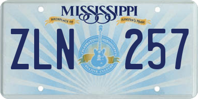 MS license plate ZLN257