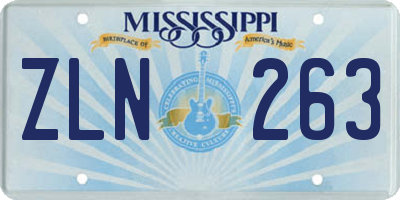 MS license plate ZLN263