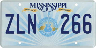 MS license plate ZLN266