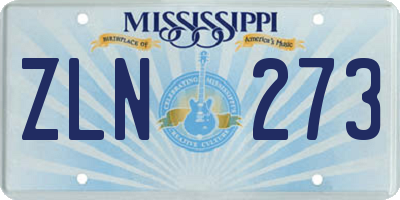MS license plate ZLN273
