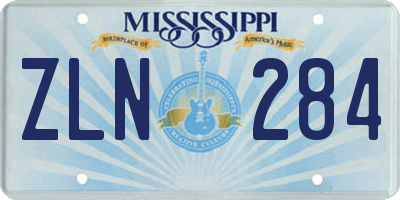 MS license plate ZLN284