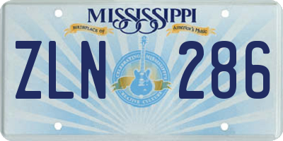 MS license plate ZLN286