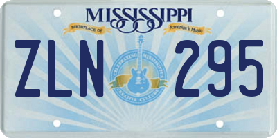 MS license plate ZLN295