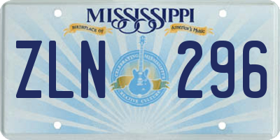 MS license plate ZLN296