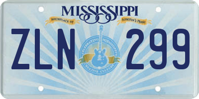 MS license plate ZLN299
