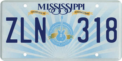 MS license plate ZLN318