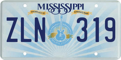 MS license plate ZLN319