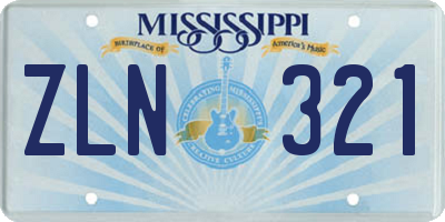 MS license plate ZLN321