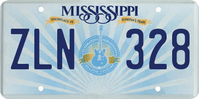 MS license plate ZLN328