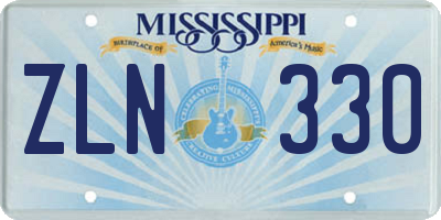 MS license plate ZLN330