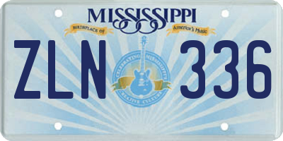 MS license plate ZLN336