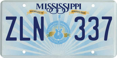 MS license plate ZLN337