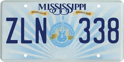MS license plate ZLN338