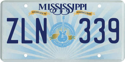 MS license plate ZLN339