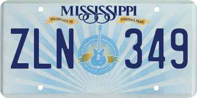 MS license plate ZLN349