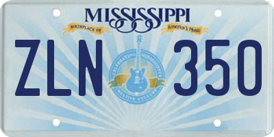 MS license plate ZLN350