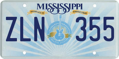 MS license plate ZLN355