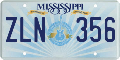 MS license plate ZLN356