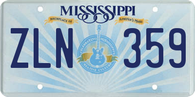 MS license plate ZLN359