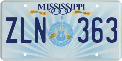 MS license plate ZLN363
