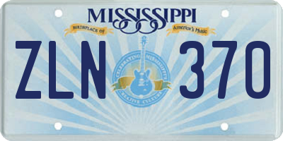 MS license plate ZLN370