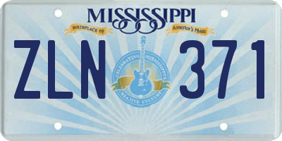 MS license plate ZLN371