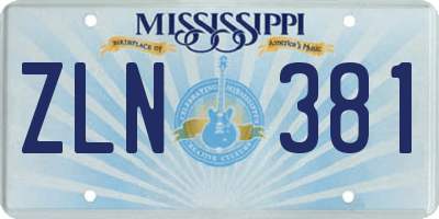 MS license plate ZLN381