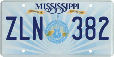 MS license plate ZLN382