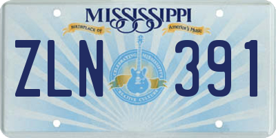MS license plate ZLN391