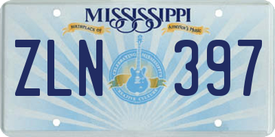 MS license plate ZLN397