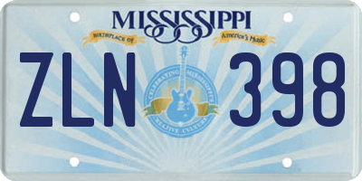 MS license plate ZLN398
