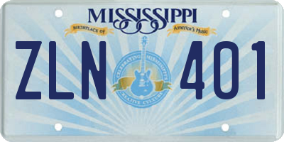 MS license plate ZLN401