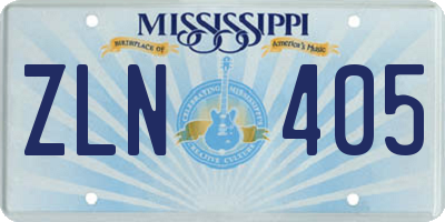 MS license plate ZLN405