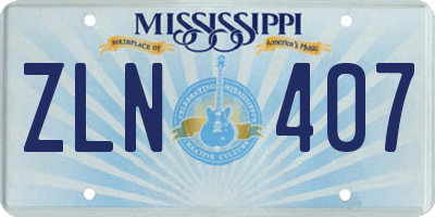 MS license plate ZLN407