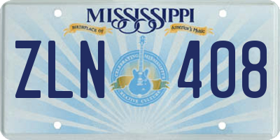 MS license plate ZLN408