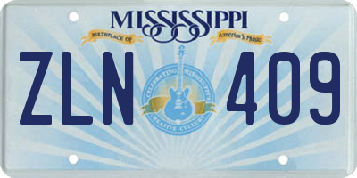 MS license plate ZLN409