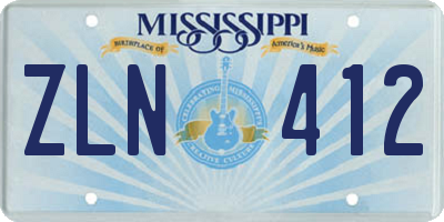 MS license plate ZLN412