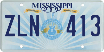 MS license plate ZLN413